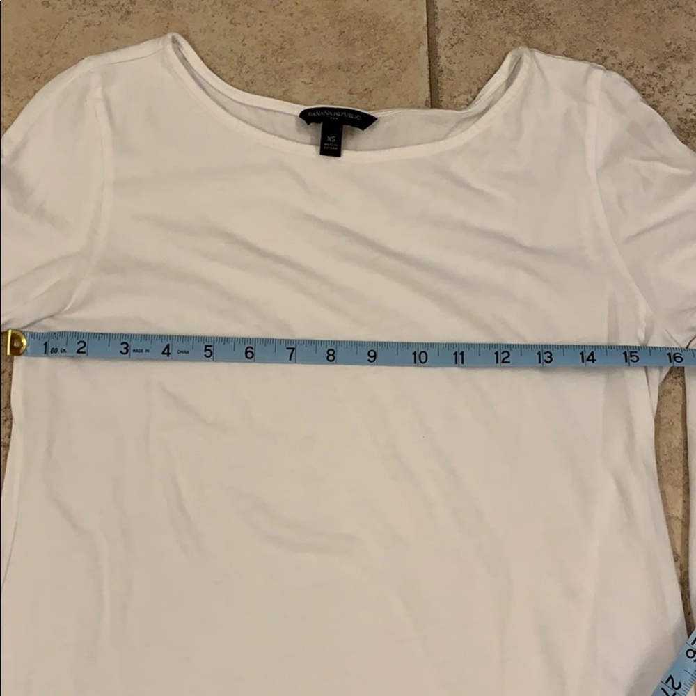 Banana Republic White Looped-End Sleeve Top XS - Picture 7 of 7